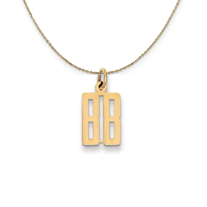 minimalist slope summit necklace-14k Yellow Gold, Alumni Small Elongated Number 88 Necklace