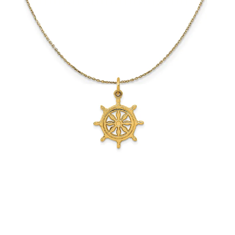 14k Yellow Gold Captain's Wheel Necklace