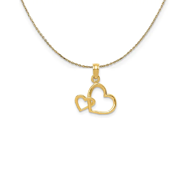 bold ruby summit peak necklace-14k Yellow Gold Double Hooked Open Heart Necklace