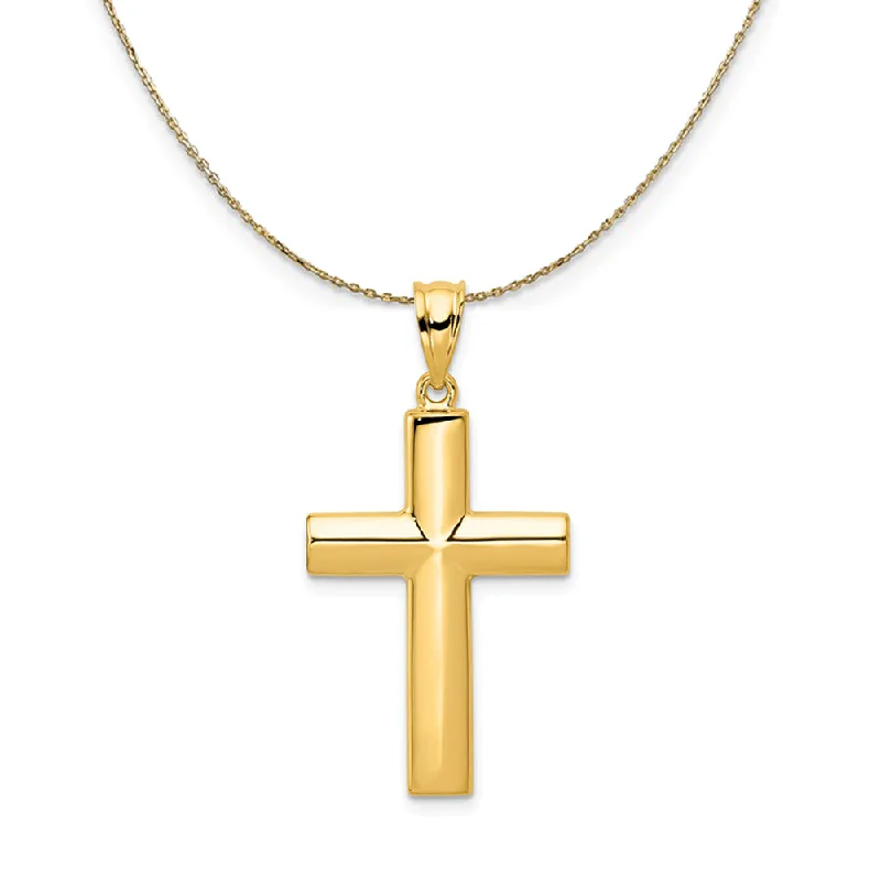 bohemian summit ridge necklace-14k Yellow Gold, Hollow Cross Necklace