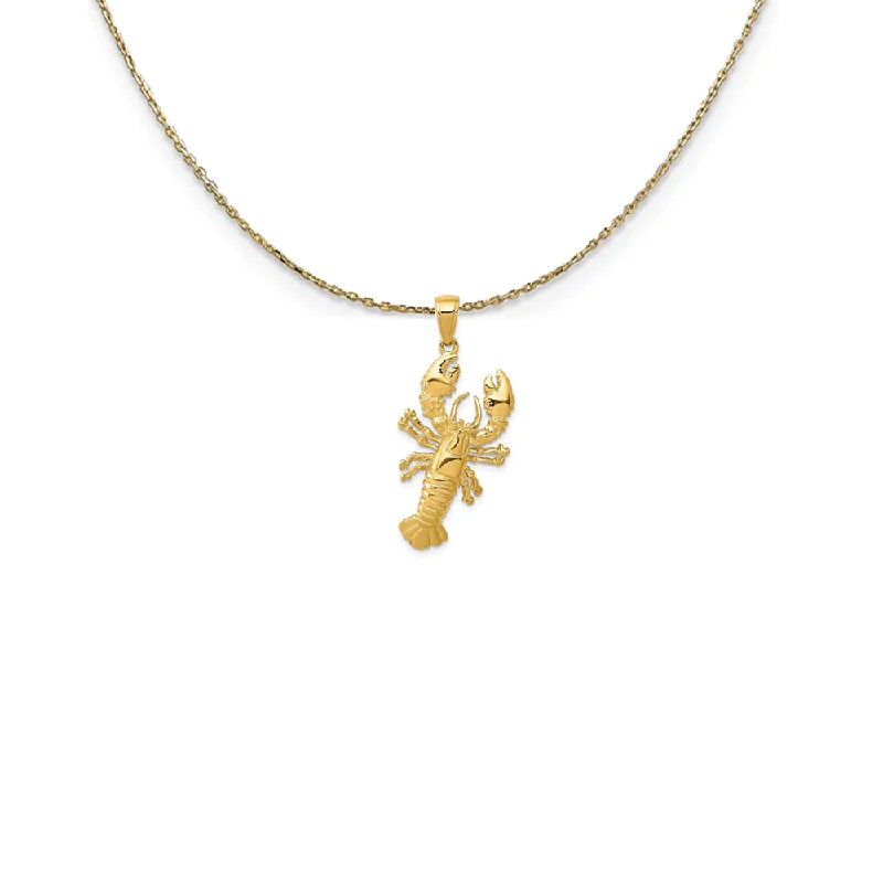 14k Yellow Gold Large Lobster Necklace