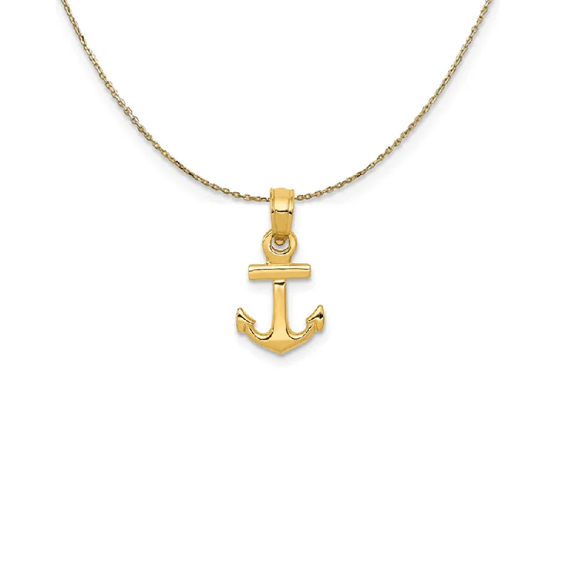 14k Yellow Gold Mini Admiralty Anchor Necklace