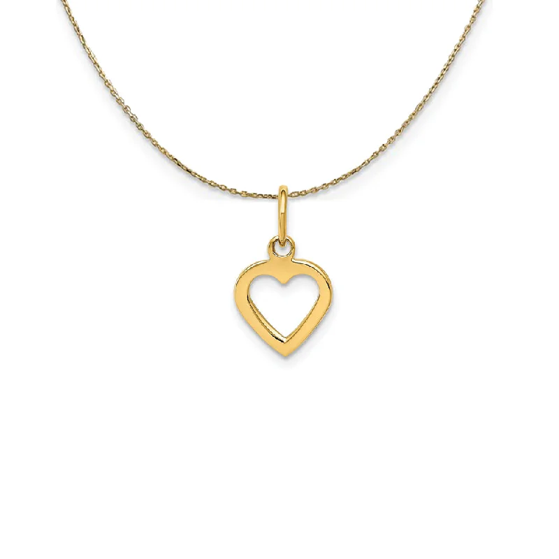 vintage-style jade necklace-14k Yellow Gold Open Heart (10mm) Necklace