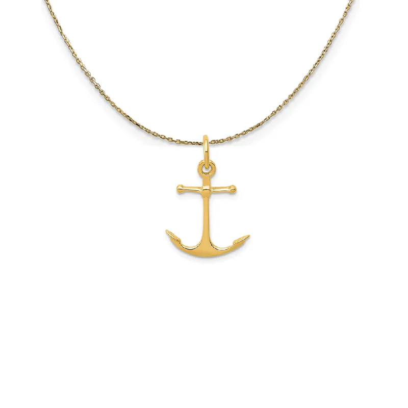 minimalist crest summit necklace-14k Yellow Gold Polished Anchor Necklace