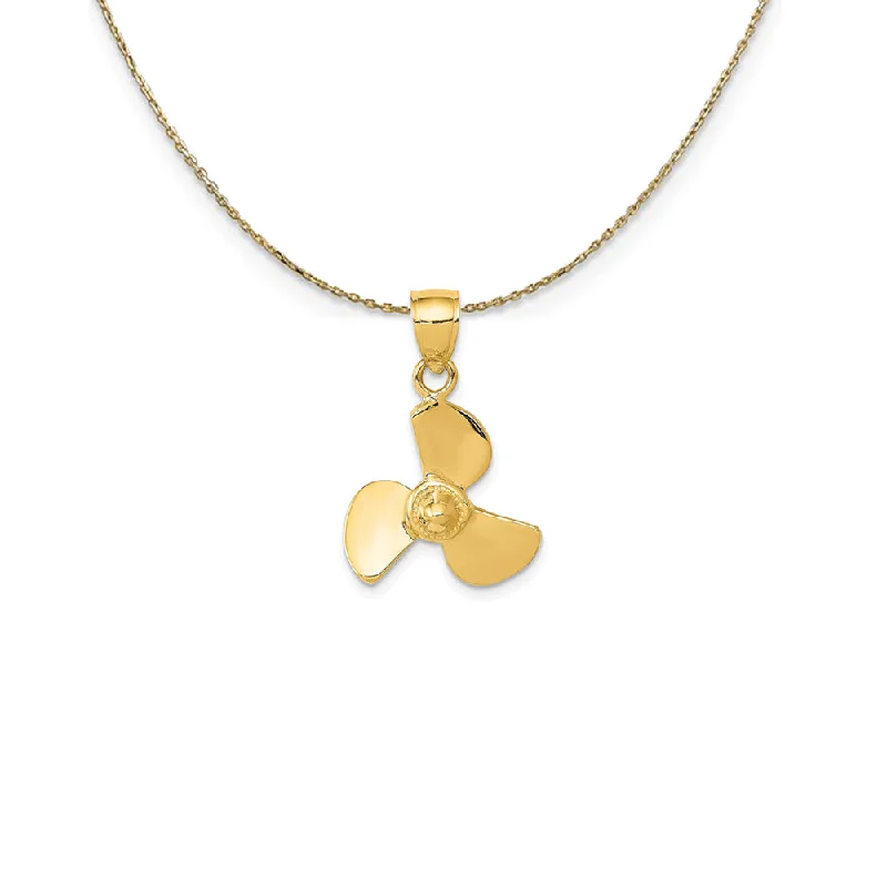 bold pentagonal topaz necklace-14k Yellow Gold Polished Propeller Necklace