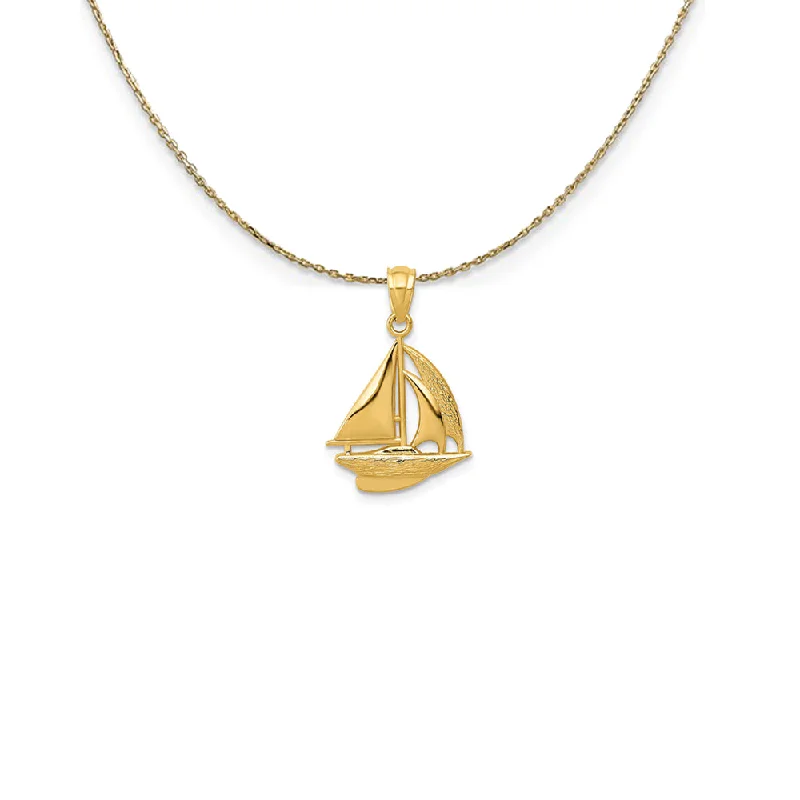 14k Yellow Gold Small Sailboat Necklace