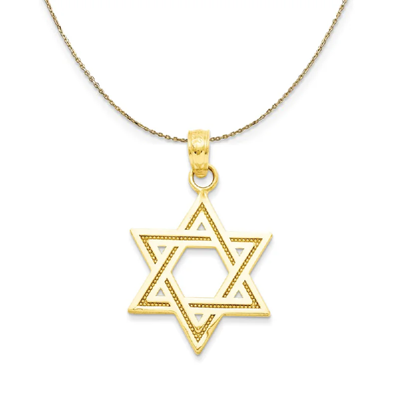 vintage-inspired lapis lazuli necklace-14k Yellow Gold Star of David Necklace