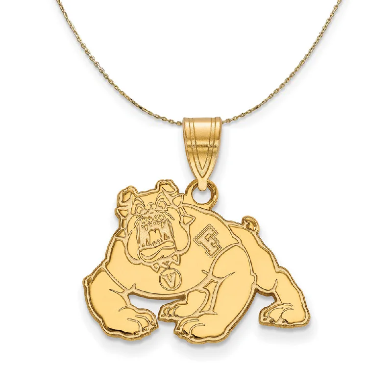 nature-themed crest peak necklace-14k Yellow Gold California State Fresno Medium Necklace