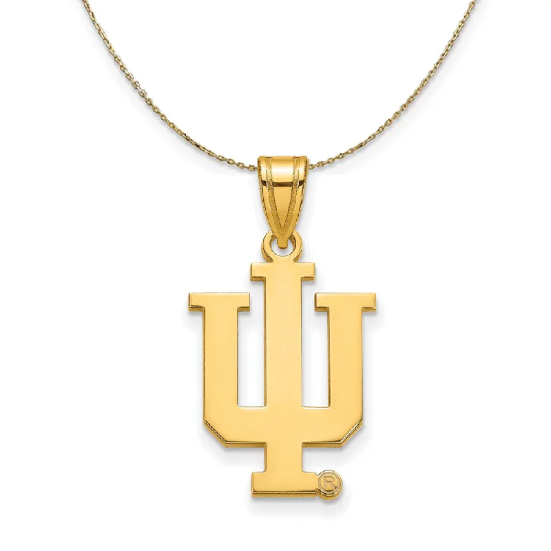 matte bronze tier necklace-14k Yellow Gold Indiana U Small 'IU' Necklace