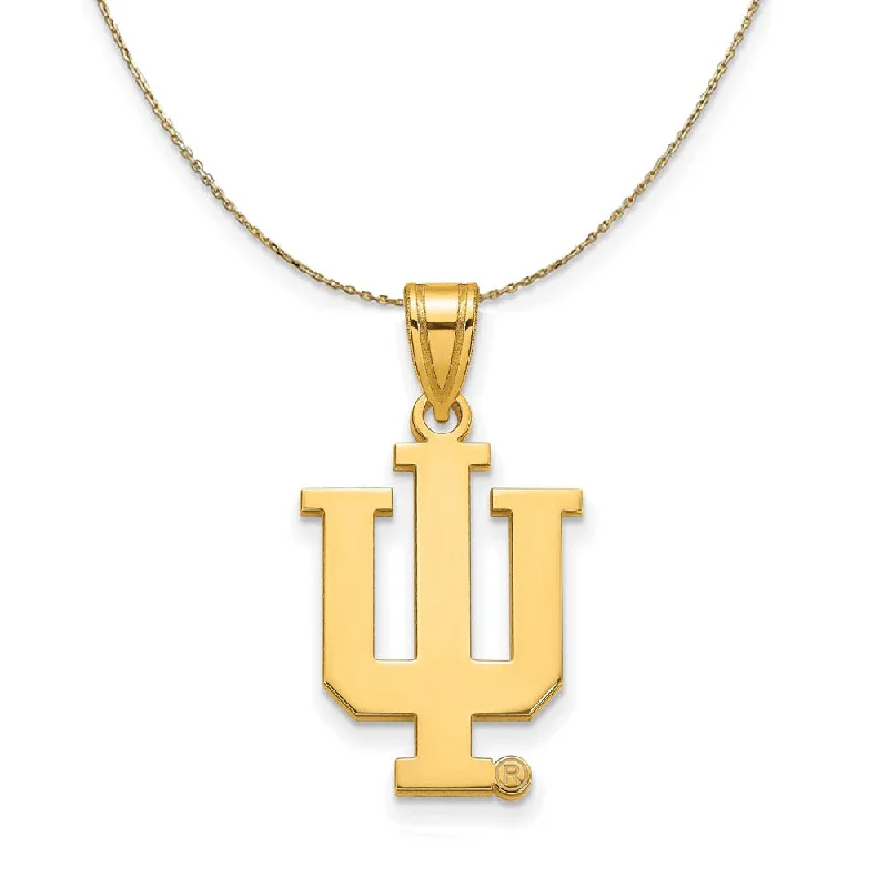 14k Yellow Gold Indiana U X-Small 'IU' Necklace