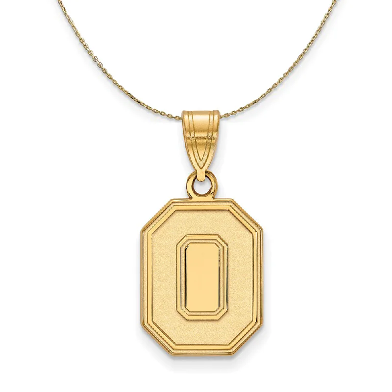 minimalist ridge summit necklace-14k Yellow Gold Ohio State Md Logo Necklace