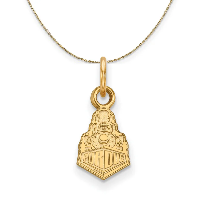 14k Yellow Gold Purdue XS (Tiny) Logo Necklace