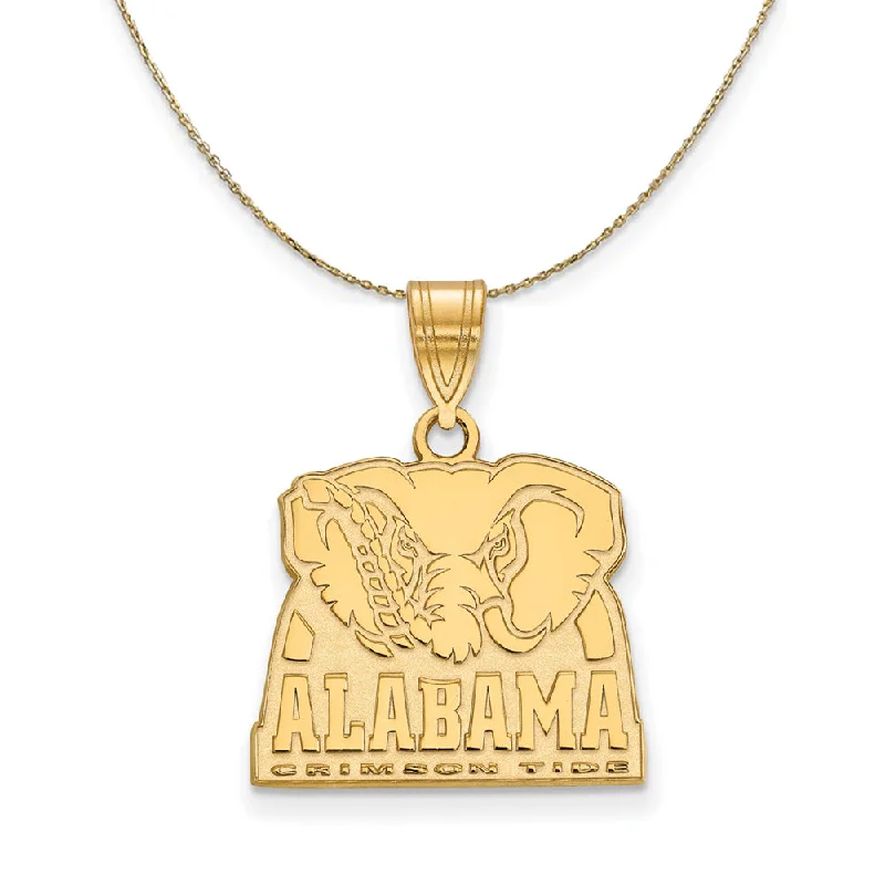 14k Yellow Gold U. of Alabama Medium Logo Necklace