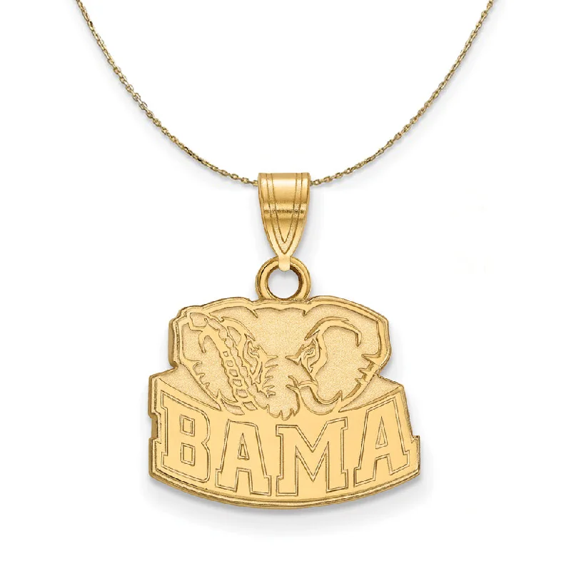 bold topaz summit peak necklace-14k Yellow Gold U. of Alabama Sm 'BAMA' Logo Necklace