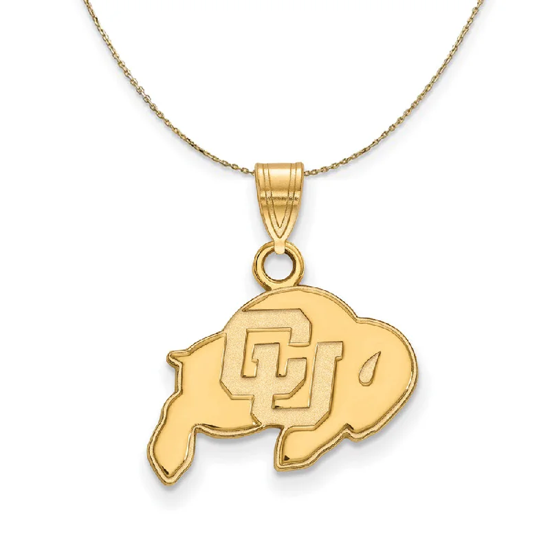 bohemian crest summit necklace-14k Yellow Gold U of Colorado Small Logo Necklace