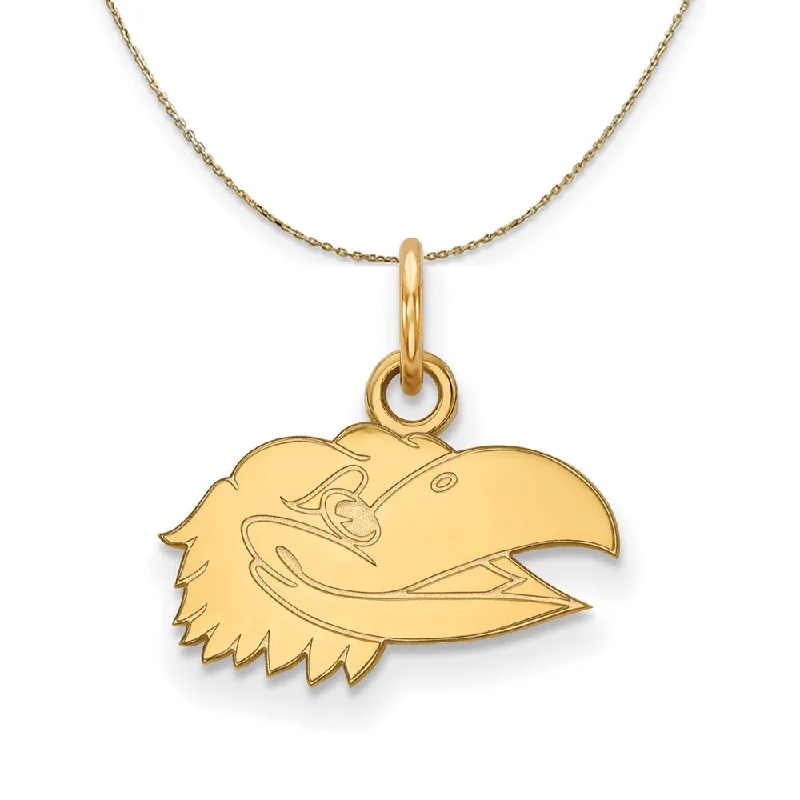 inscribed tradition chain necklace-14k Yellow Gold U. of Kansas X-Sm Jayhawks Necklace