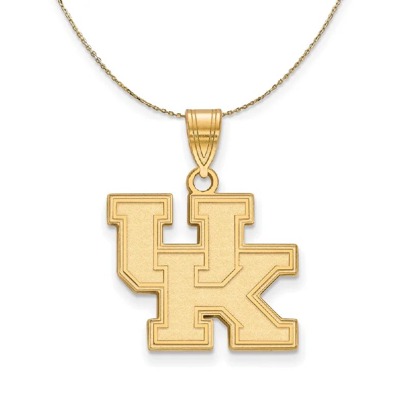 14k Yellow Gold U. of Kentucky Medium 'UK' Necklace