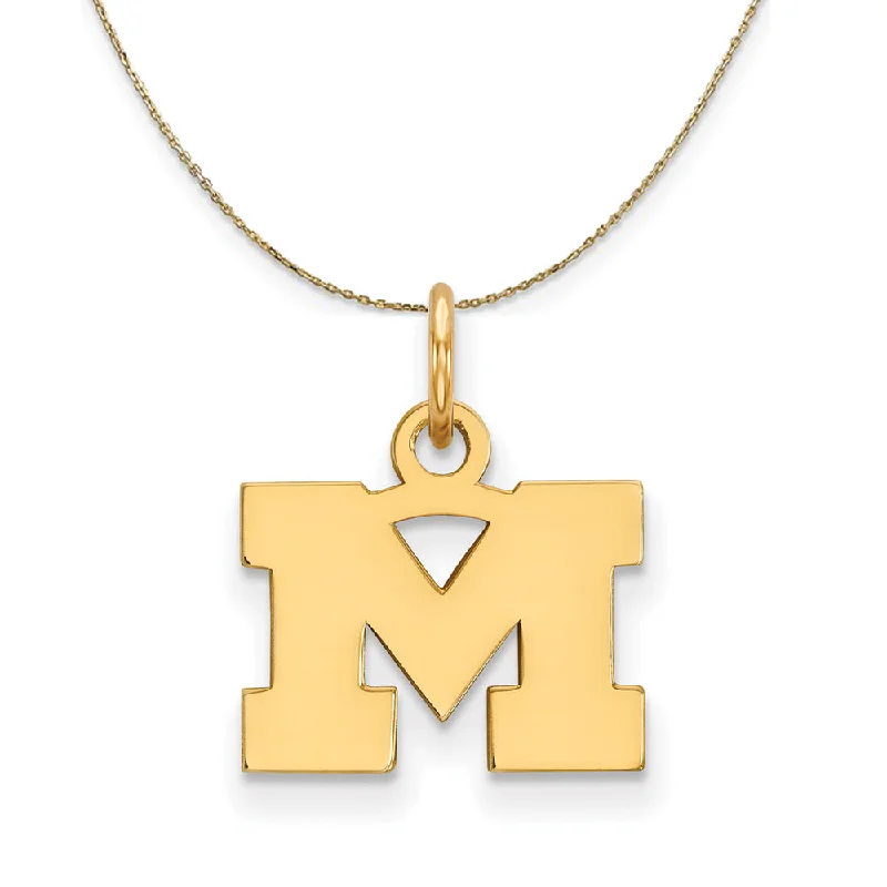 bohemian totem necklace-14k Yellow Gold U. of Michigan X-Small Initial M Necklace