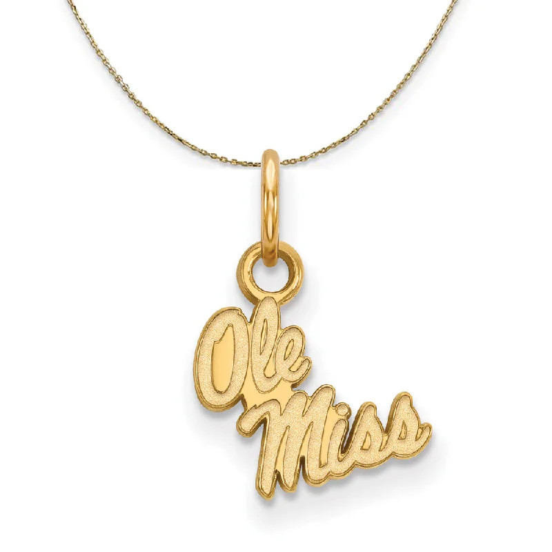 14k Yellow Gold U. of Mississippi X-Small Necklace