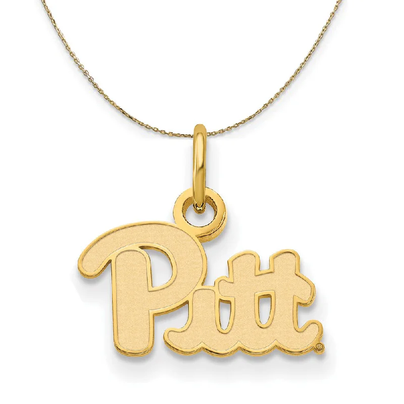 nature-themed ridge peak necklace-14k Yellow Gold U. of Pittsburgh X-Small 'Pitt" Necklace