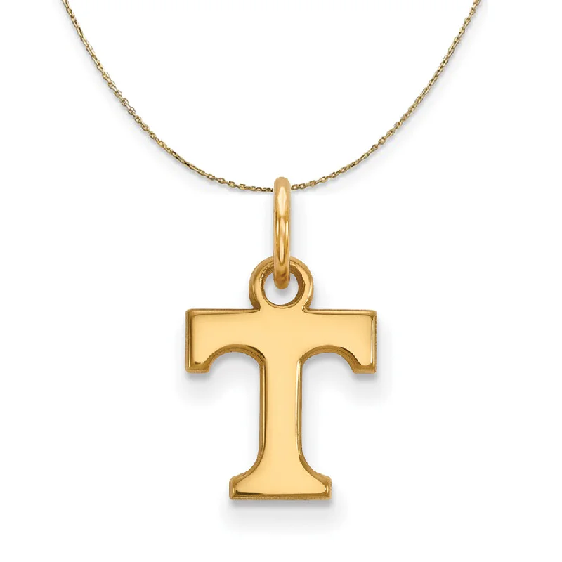 minimalist ridge peak necklace-14k Yellow Gold U. of Tennessee XS (Tiny) Initial T Necklace