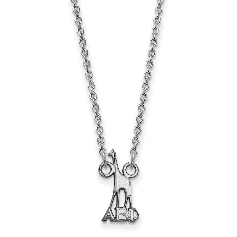 nature-themed branch crest necklace-Sterling Silver Alpha Epsilon Phi XS (Tiny) Necklace