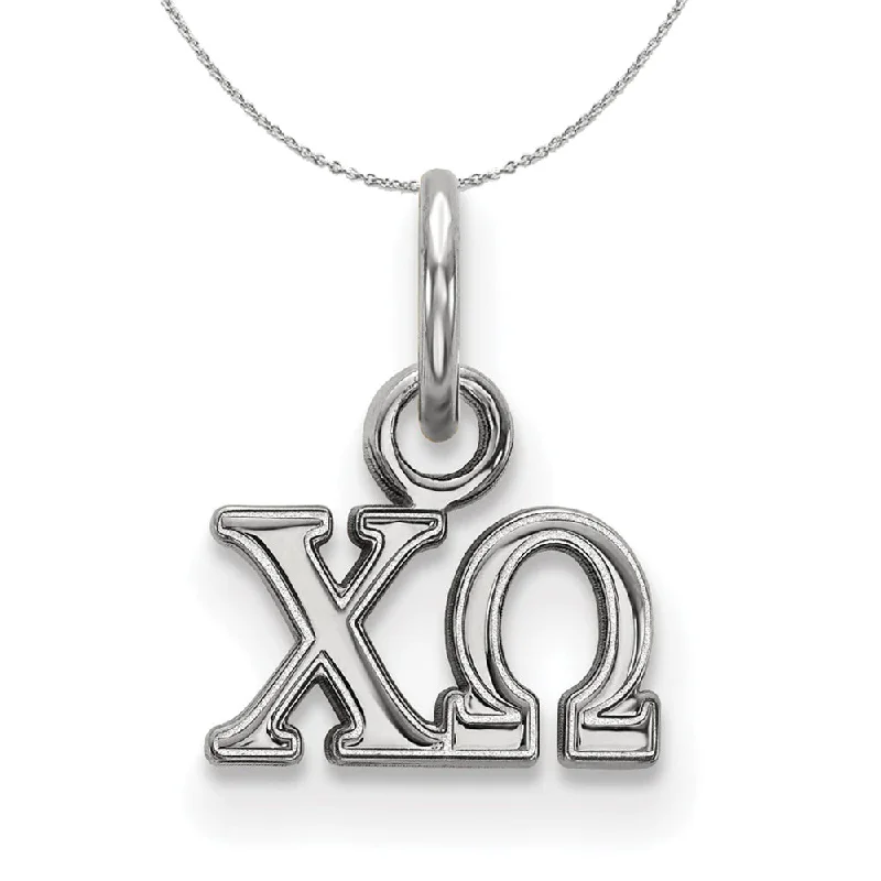 Sterling Silver Chi Omega XS (Tiny) Greek Necklace