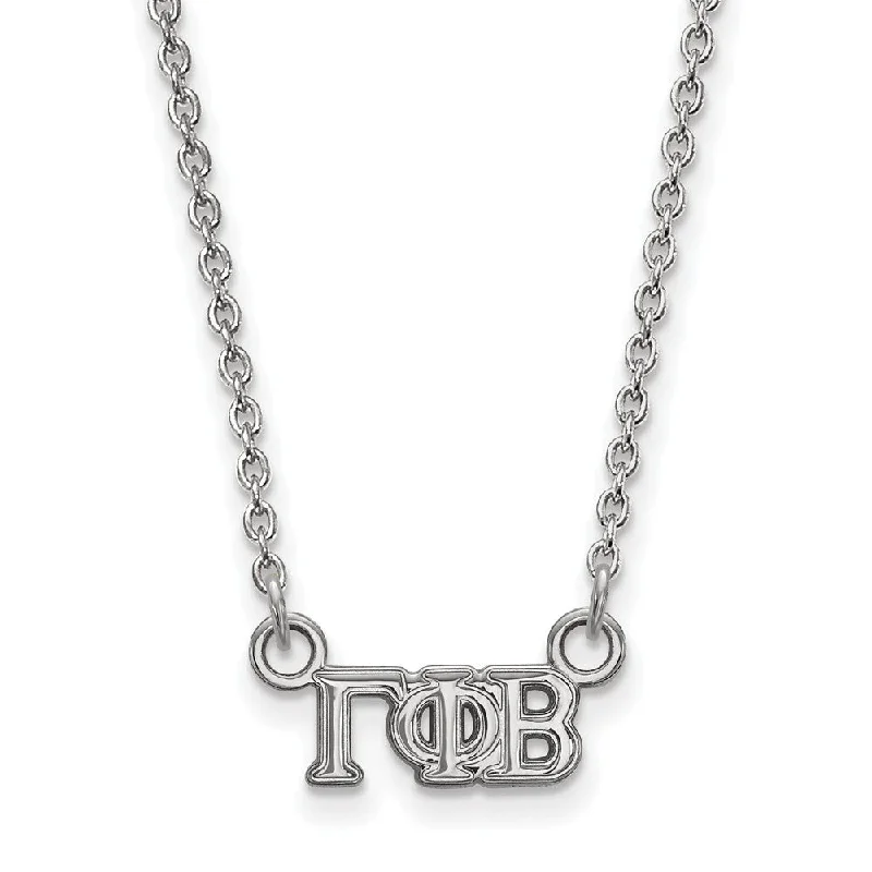 vintage-style emerald necklace-Sterling Silver Gamma Phi Beta XS (Tiny) Greek Letters Necklace