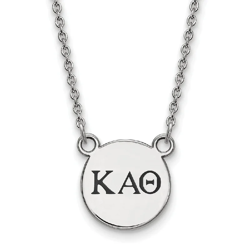 Sterling Silver Kappa Alpha Theta Small Enamel Greek Letters Necklace