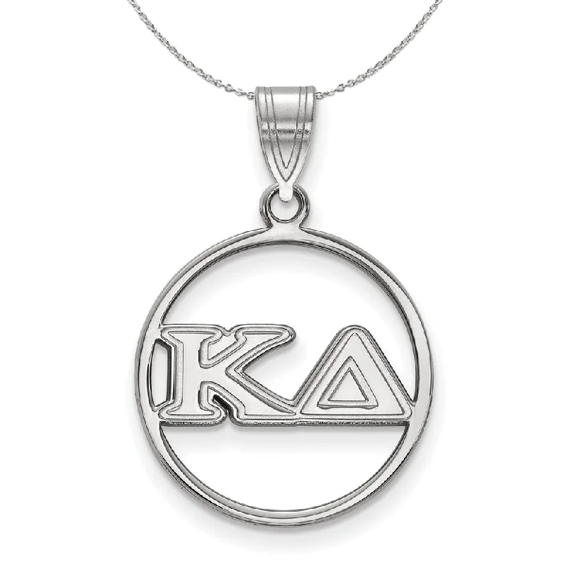 Sterling Silver Kappa Delta Medium Circle Greek Necklace