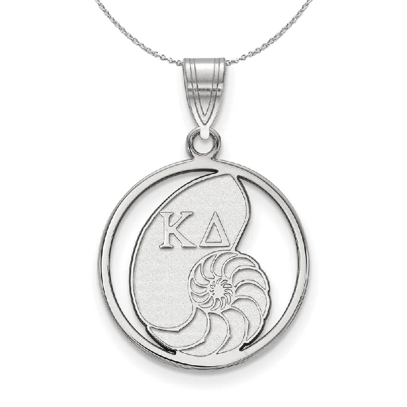 Sterling Silver Kappa Delta Medium Circle Pendant Necklace