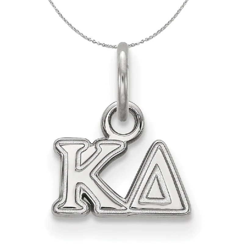 artisan-crafted jade necklace-Sterling Silver Kappa Delta XS (Tiny) Greek Necklace