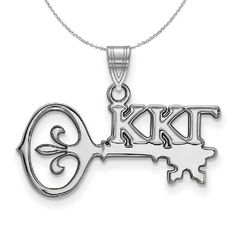 inscribed unity pendant necklace-Sterling Silver Kappa Kappa Gamma Small Pendant Necklace