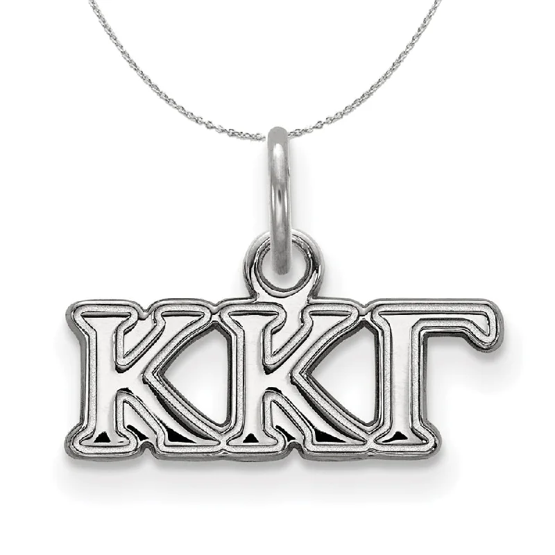 modern sleek stellar necklace-Sterling Silver Kappa Kappa Gamma XS (Tiny) Greek Necklace