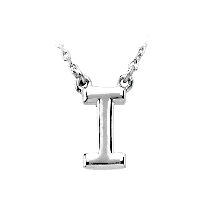 gothic-inspired bear claw necklace-Sterling Silver, Kendall Collection, Block Initial I Necklace, 16 Inch