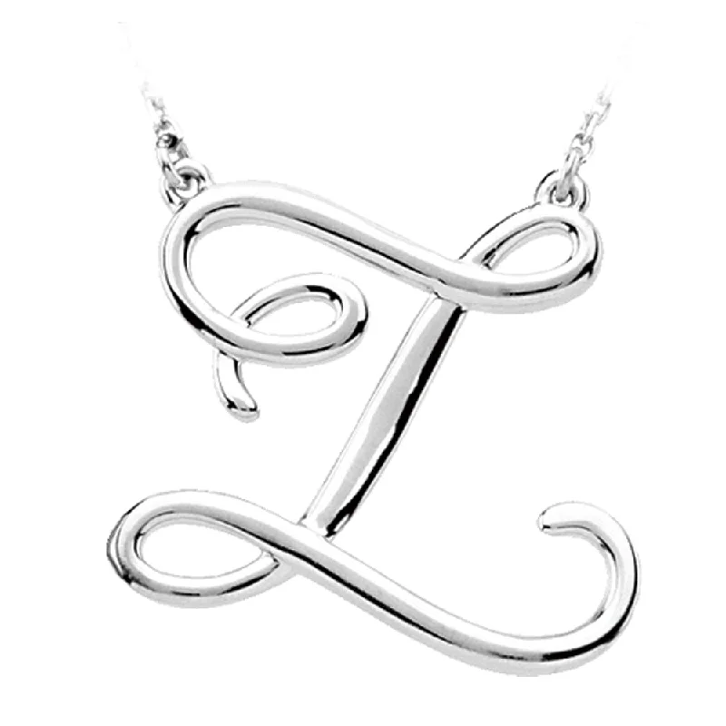 bold topaz summit peak necklace-Sterling Silver, Olivia Collection, Medium Script Initial Z Necklace