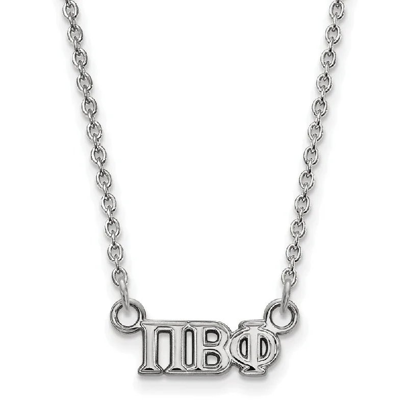 Sterling Silver Pi Beta Phi XS (Tiny) Greek Letters Necklace