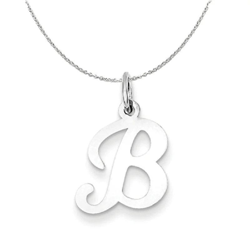 Sterling Silver, Sophia Collection, Small Script Initial B Necklace