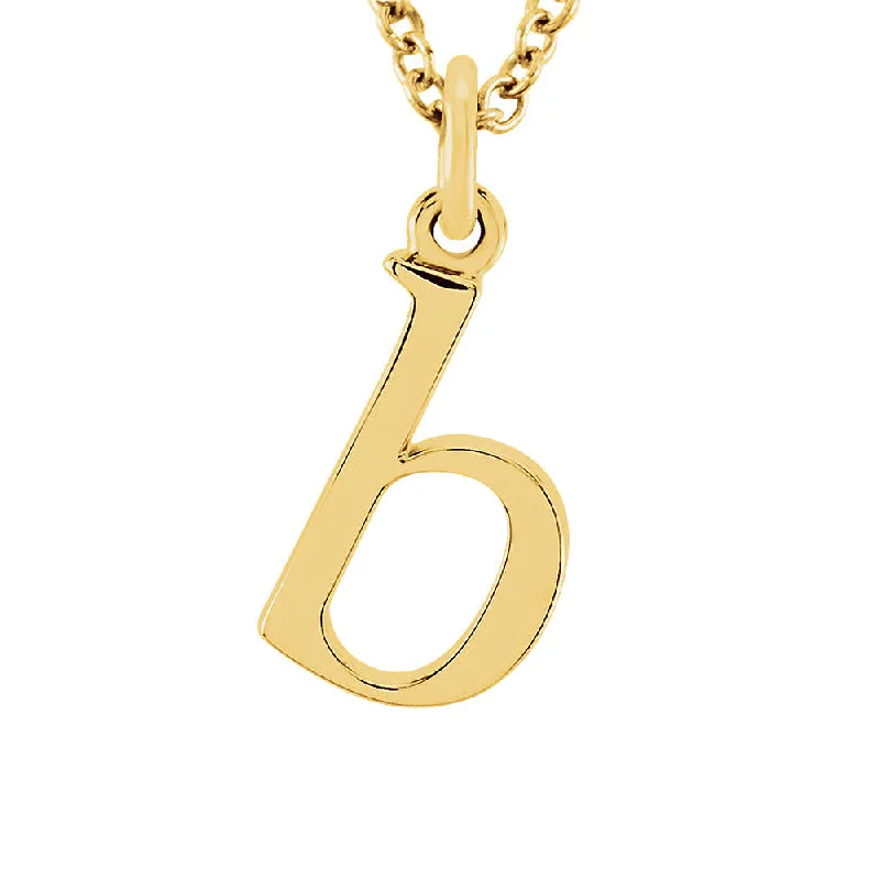 bold ruby summit peak necklace-The Abbey Lower Case Initial 'b' Necklace in 14k Yellow Gold, 16 Inch