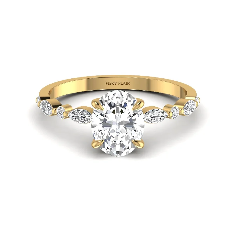 nature-themed ridge peak ring-2.49CT Marquise Oval Diamond Ring