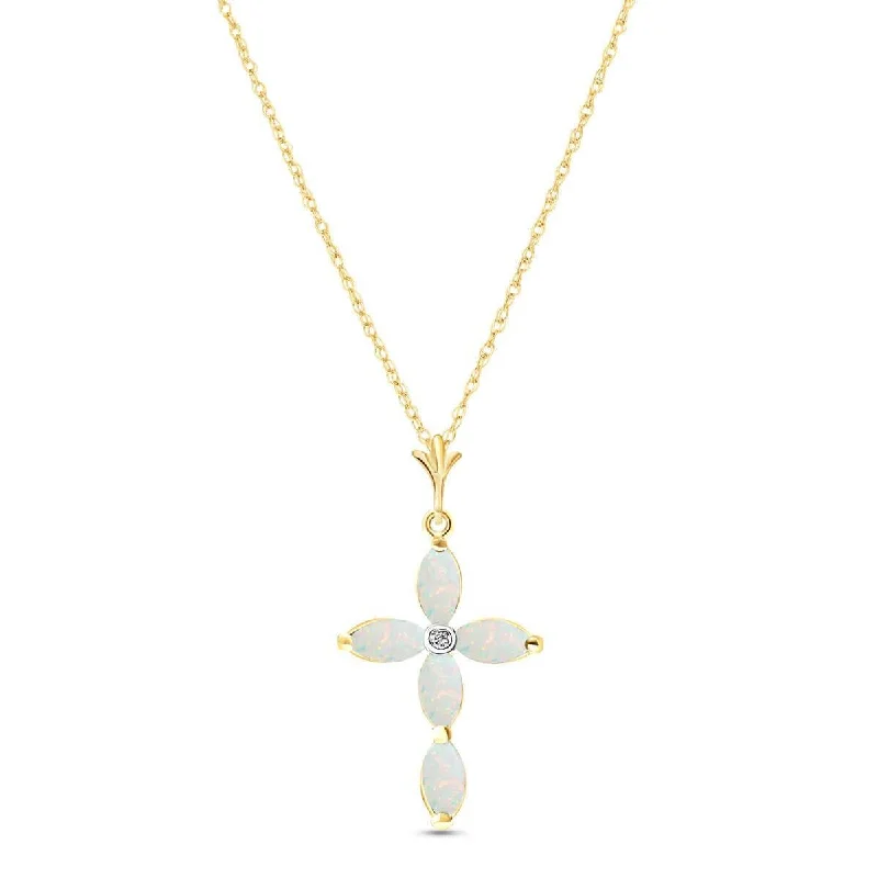 minimalist ridge peak necklace-0.69 Carat 14K Solid Yellow Gold Necklace Natural Diamond Opal