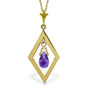 bohemian crest peak necklace-0.7 Carat 14K Solid Yellow Gold Loving Arms Amethyst Necklace