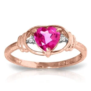 bold emerald summit peak necklace-0.96 Carat 14K Solid Rose Gold Glory Pink Topaz Diamond Ring