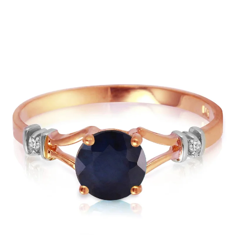 vintage-style sapphire necklace-1.02 Carat 14K Solid Rose Gold Cathy Sapphire Diamond Ring