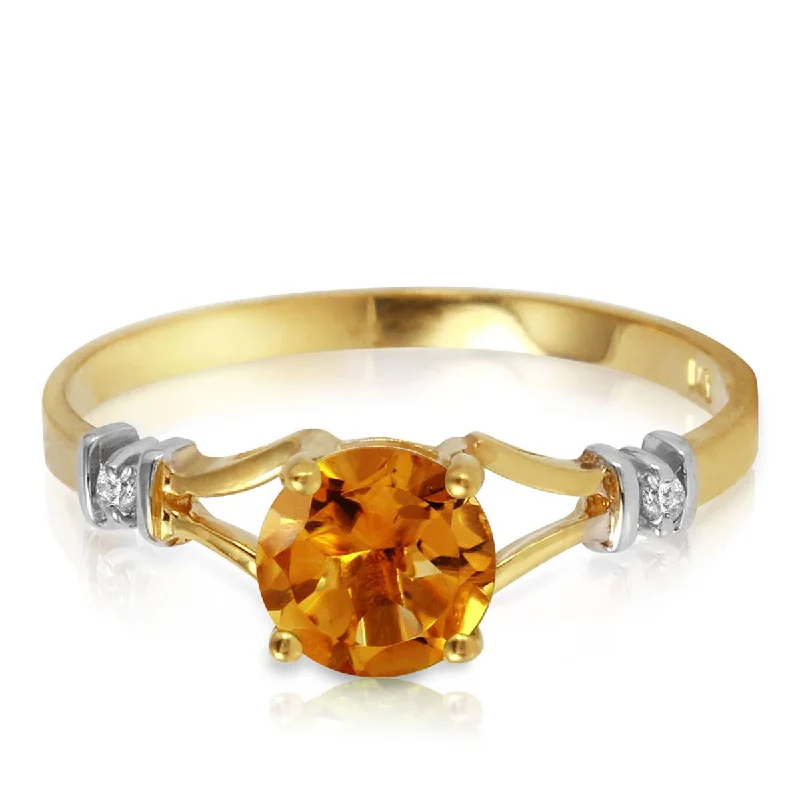 minimalist slope summit necklace-1.02 Carat 14K Solid Yellow Gold Tremendously Lovely Citrine Diamond Ring