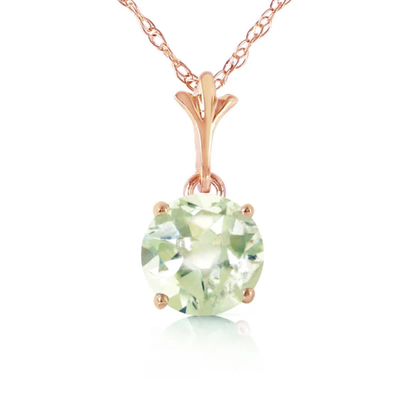 bold ruby layered necklace-1.15 Carat 14K Solid Rose Gold Single Green Amethyst Necklace