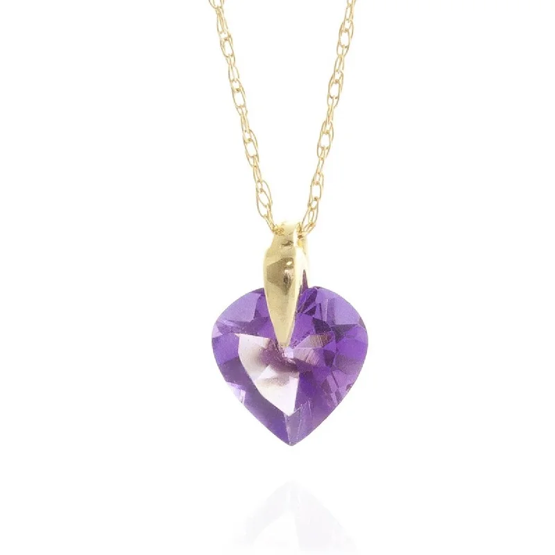 bohemian crest peak necklace-1.15 Carat 14K Solid Yellow Gold Love Overdrive Amethyst Necklace