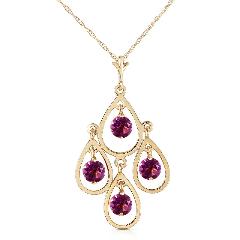 gothic-inspired eagle claw necklace-1.2 Carat 14K Solid Yellow Gold Love Tune Amethyst Necklace