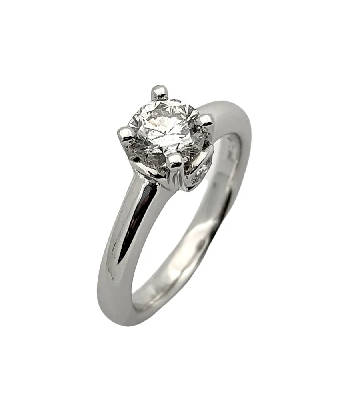 inscribed ancestry ring-Natural Round Diamond Engagement Ring 0.91 Carat