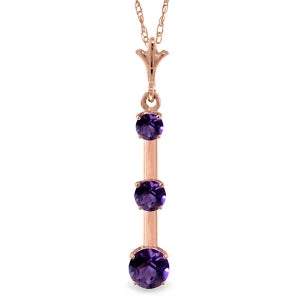 bohemian totem necklace-1.25 Carat 14K Solid Rose Gold Generosity Amethyst Necklace